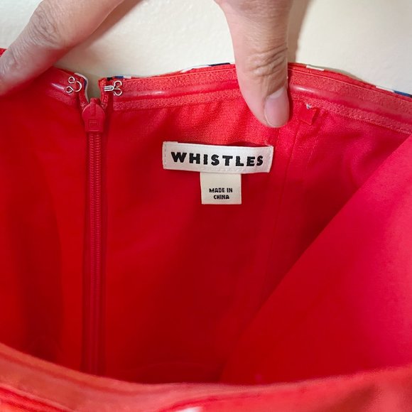 Whistles Lyza Pure Silk Tulip Print Jumpsuit, Red/Multi - Picture 6 of 9